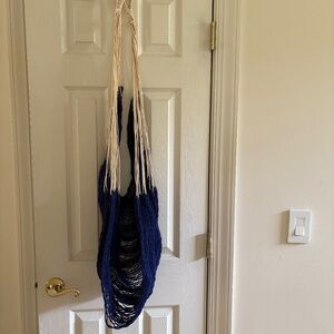 Navy Blue Cotton Macrame Hammock Chair/Toy Sling